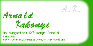 arnold kakonyi business card